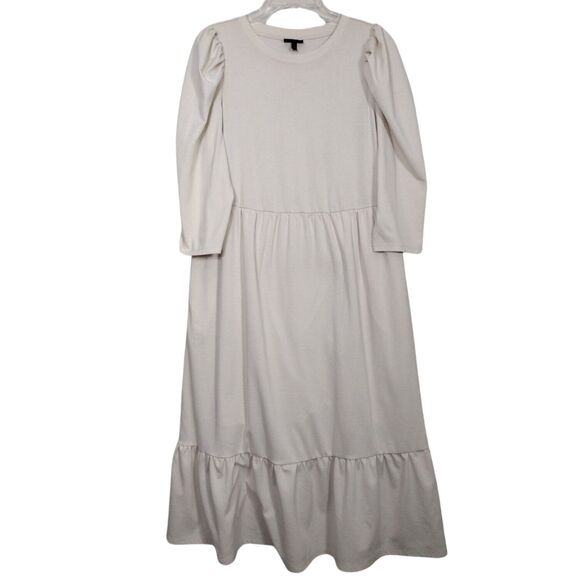 WHO WHAT WEAR Dresses & Skirts - Women’s Beige Cocktail Dress 3/4 Sleeve Size M Formal Cottage core Stretch